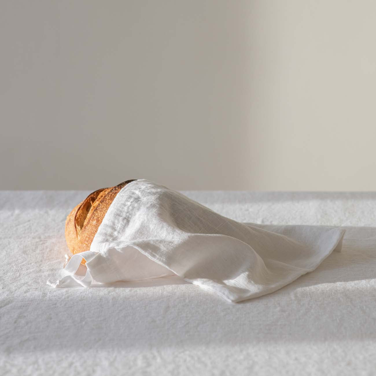Washed linen bread bag